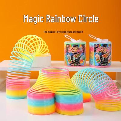 Colorful Rainbow Slinky Toy 8.7*9 - Magic Children's Spring Ring Educational Toy
