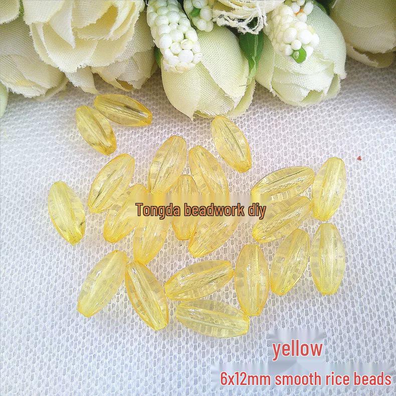 DIY Acrylic Transparent Glossy Rice Beads for Jewelry & Curtain Making