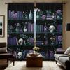 2PCS Digital Printed Curtains, Green Spider Pattern, Multi-Functional Game Style Rod Pocket Drapes for Bedroom Living Room Decor