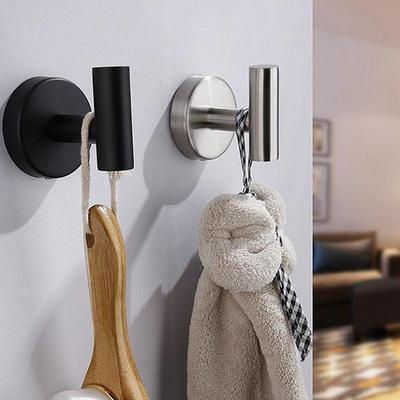 Aufbewahrungshaken, wandmontierter, selbstklebender, wasserdichter Kleiderbügel, Badezimmer-Wandhaken aus Metall und Edelstahl