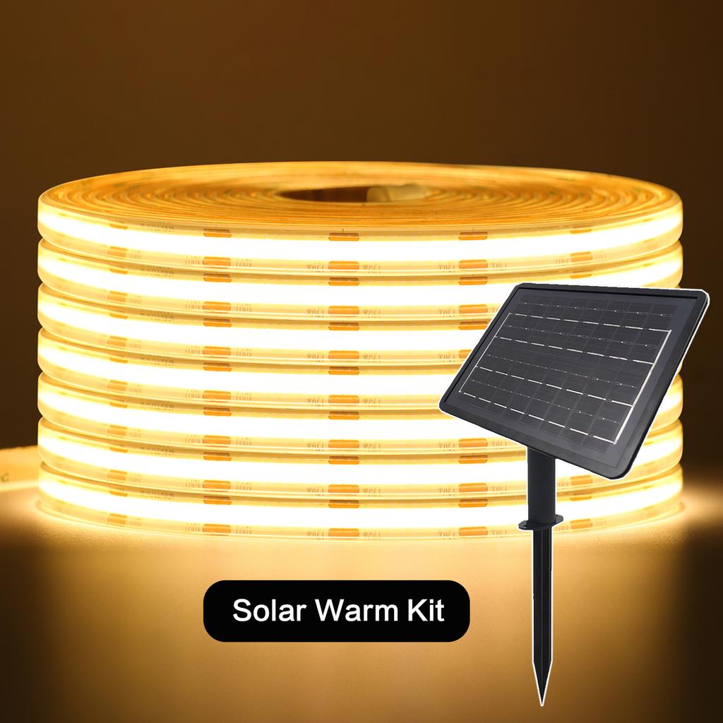 DC 24V 480 LEDs/m Solare COB LED Streifenlicht Außen Wasserdicht Warmes Natürliches Weiß Flexibles Klebeband RA90 Lineare Beleuchtung