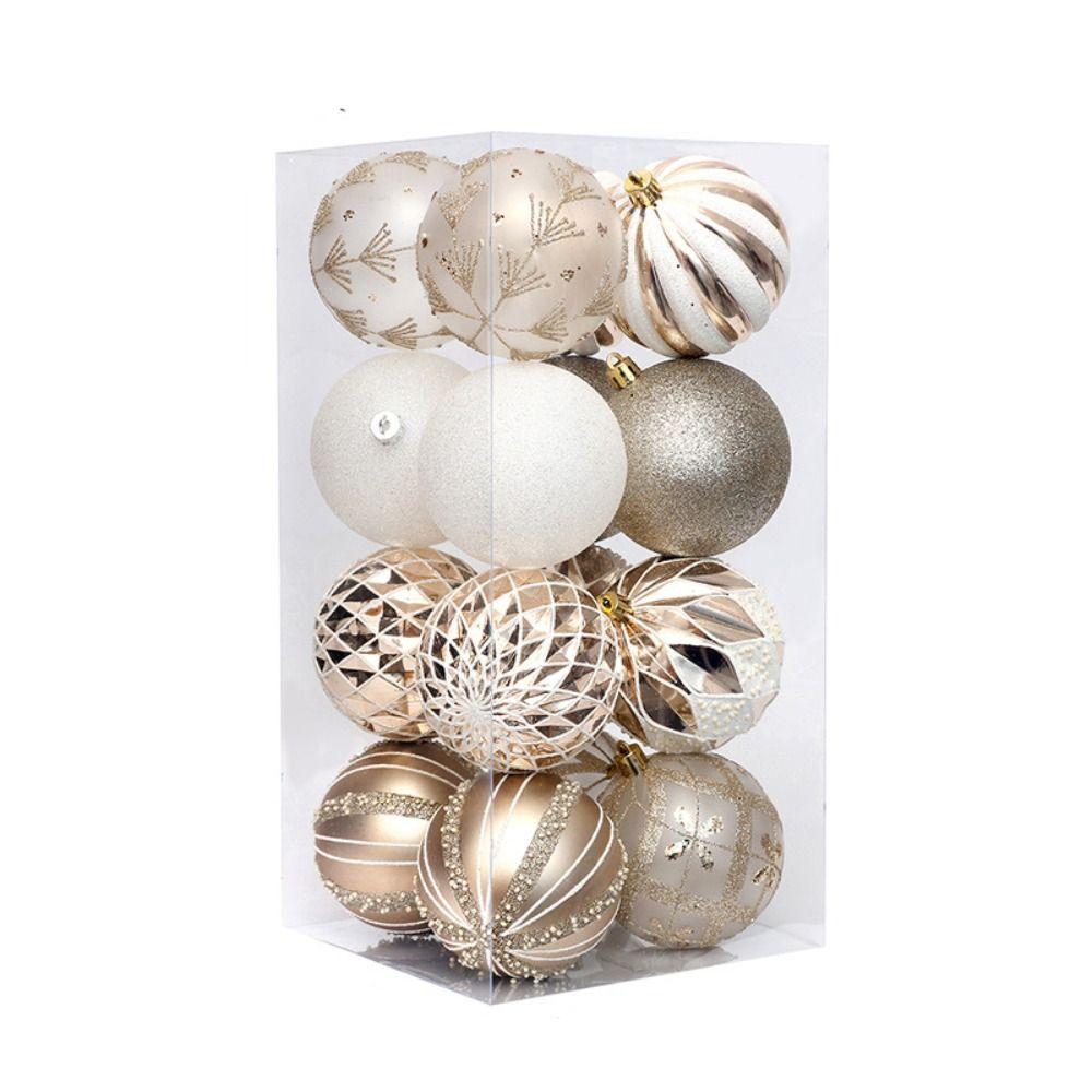 16pcs 8cm Painted Christmas Ball Glitter Christmas Tree Ornament Christma Tree Hanging Ball Colorful Xmas Hanging Pendant