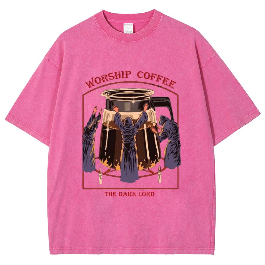 

Американская ретро унисекс футболка оверсайз из стираного хлопка с принтом волшебника, свободная, с коротким рукавом, в стиле Харадзюку, удобный топ 3XL