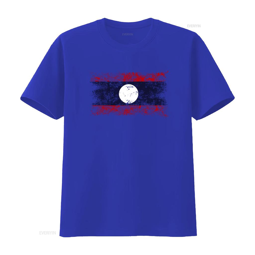 LAOS VINTAGE FLAG MENS T SHIRT TEE XS S M L XL 2XL 3XL 4XL 5XL Retro Style with Print vintage Washed Comfortable Stylish