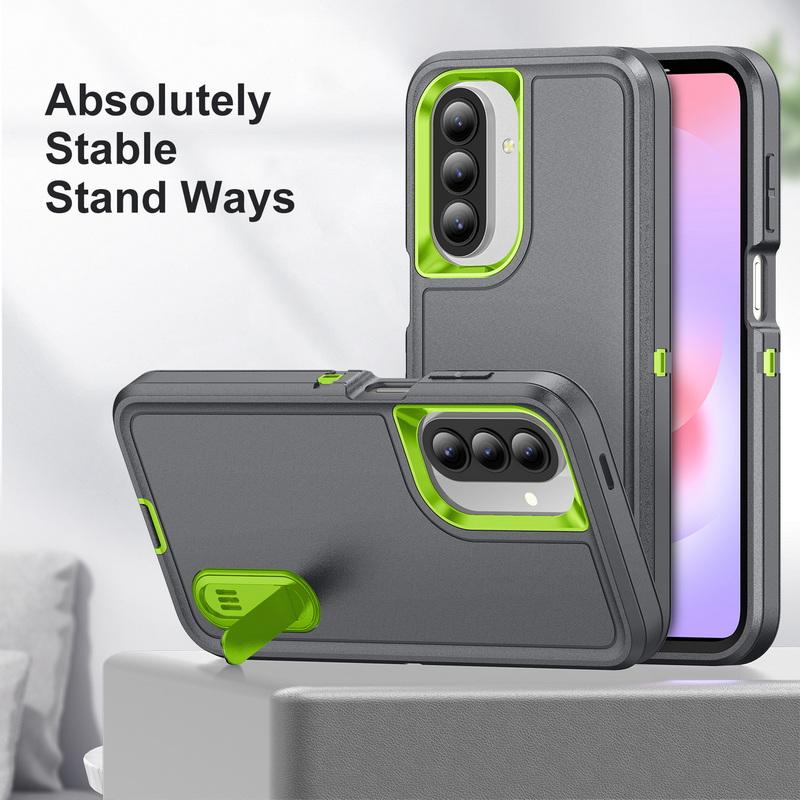Candy Color Stand Phone Case For Samsung Galaxy S26 Ultra S25 FE S24 S23 Plus A17 A27 A37 A57 A15 A16 A36 A56 5G Hybrid 3in1 Shockproof Bumper Cover