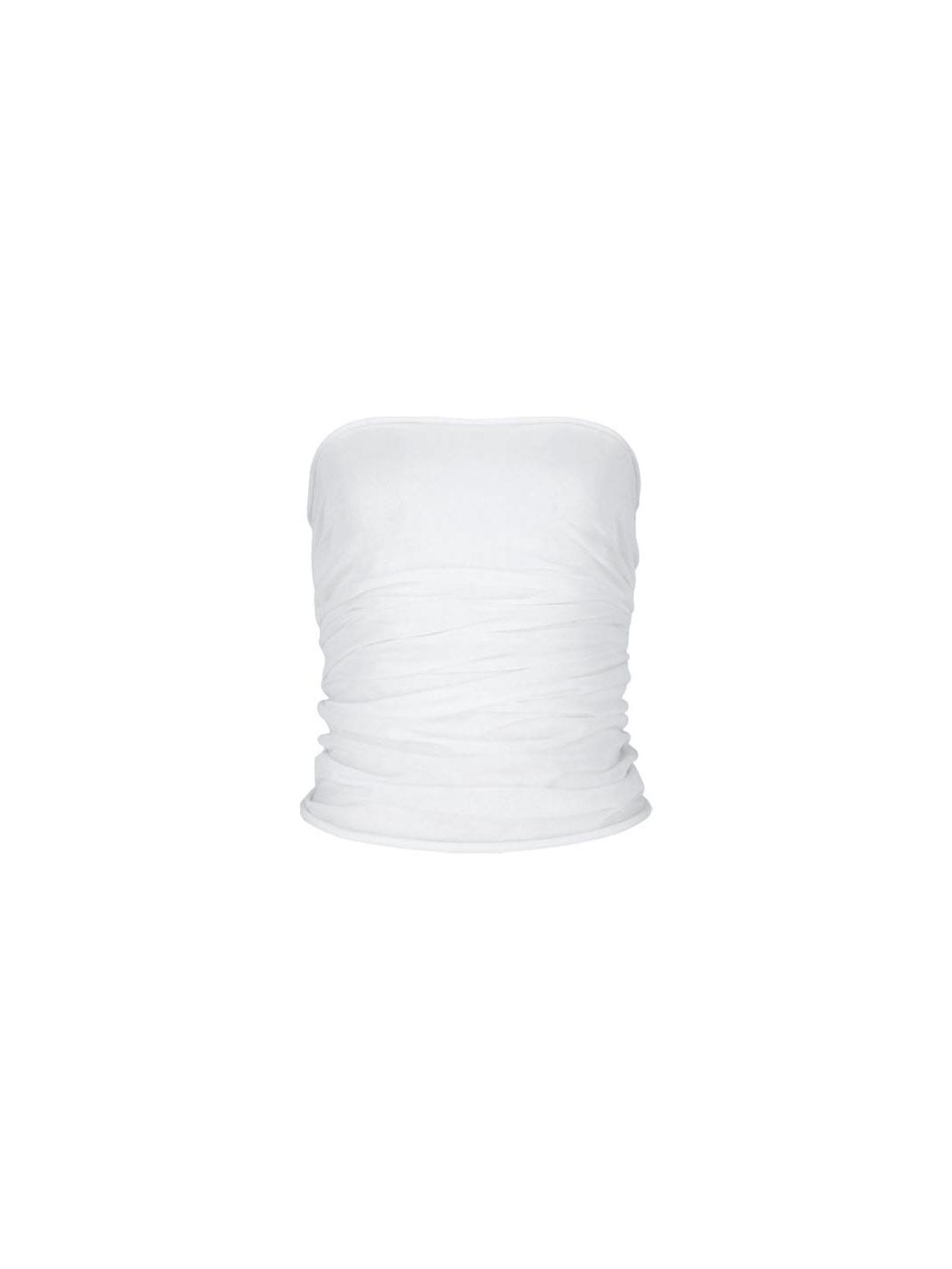 

Korean Spring/Summer Sheer Knit Slimming Bandeau Top Size 0 белый