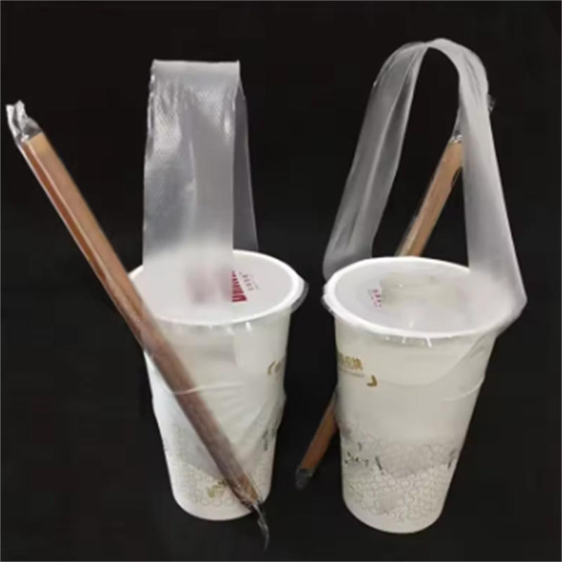 100 Pieces Thick Gusseted TShape Takeout Bags with Snap Closure for Bubble Milk Tea Coffee Food Packaging and Leak Proof Carry