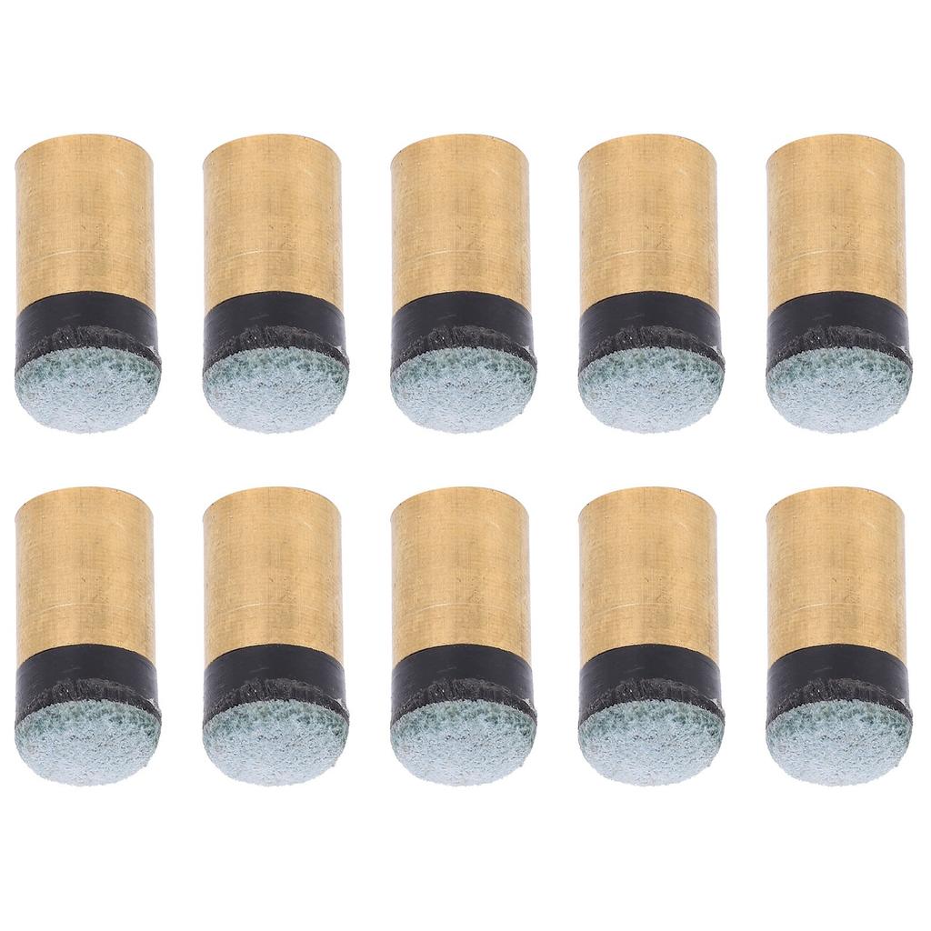 10ks Kulečníkové kulečníkové kulečníkové kulečníkové tágo Náhradní díly hrotu tyče Šroubovaná měď PU kůže(10MM )