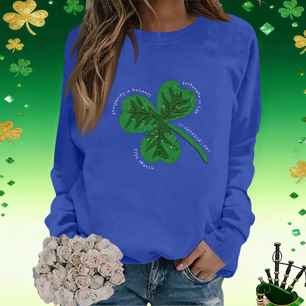 Women's Fashion Printed Long Sleeve Loose Round Neck Sweatshirt Top
