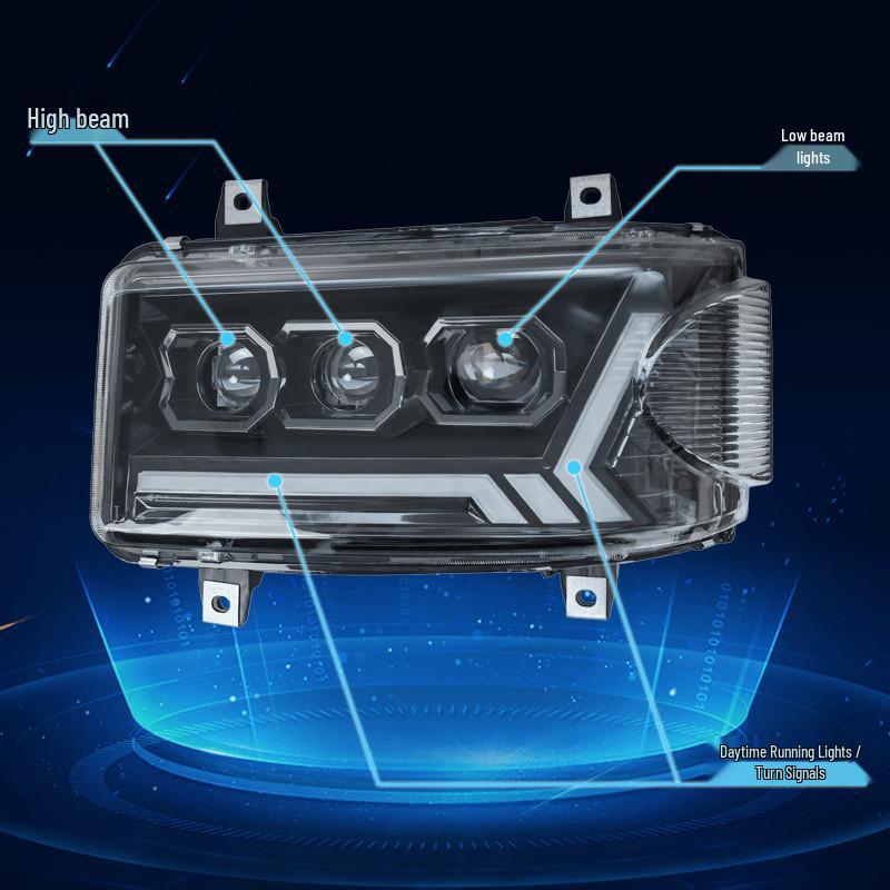 Qingdao LED Dual Lens Headlight Assembly for Jiefang TianV Modification