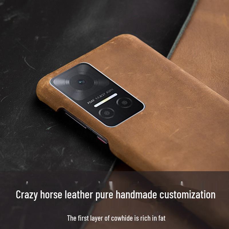 Halbhülle aus echtem Leder für Honor Play6T, Play4T, Play5TPro