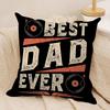 Best Dad Ever Gift Cushion Cover Short Plush Double-Sided Print Square Throw Pillow Covers Sofa Home Cushion Decor