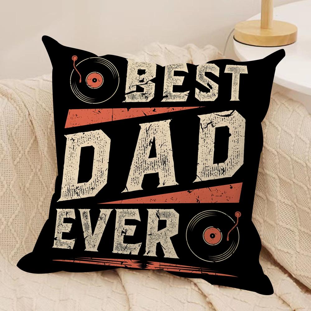 Best Dad Ever Gift Cushion Cover Short Plush Double-Sided Print Square Throw Pillow Covers Sofa Home Cushion Decor