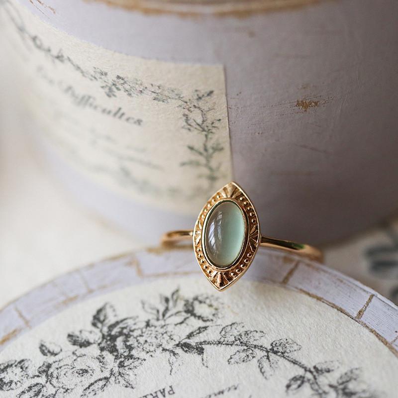 Geometric Design Chic Topaz And Peridot Floral Ring For Women Elegant Fashion Accessory