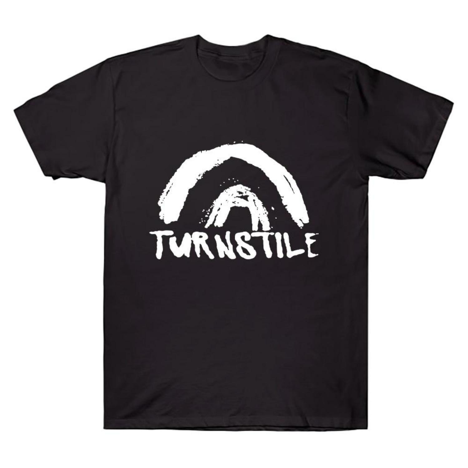 Футболка Turnstile DOUBLE RAINBOW, футболка Turnstile Band с коротким рукавом, унисекс, хлопковая одежда, графический принт, рок, уличная мода, Y2K. S чёрный