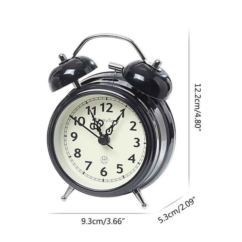 Retro Loud Alarm Clock Double Bell Loudly Snooze for Time Clocks for Home Students Kids Room Decoration