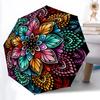 1pc Colorful Mandala Pattern Folding Umbrella, Durable, Suitable for Outdoor Activities or Rain, Suitable for Commuting Yy251027094