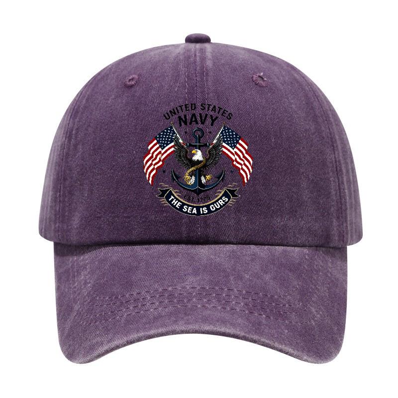 Versatile retro American printed washed old soft top sunshade baseball cap Unisex baseball cap