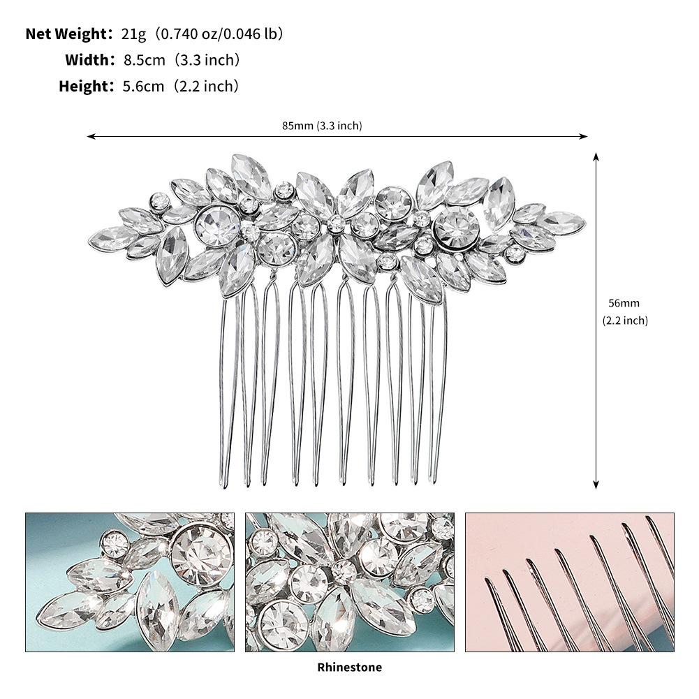 

Гребень для волос со стразами, белая хрустальная тиара, свадебные аксессуары для волос для банкета, высококачественный сплав, гребень со стразами