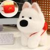 Stuffed Dog Plush Toy Soft West Highland White Terrier Dolls Cartoon Puppy Burger Fries Bag Pillow Kawaii Gifts for Birthday