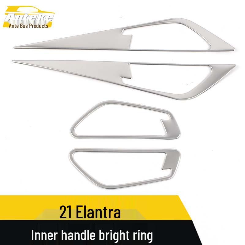 21 Elantra Stainless Steel Interior Handle Bright Ring & Decorative Frame