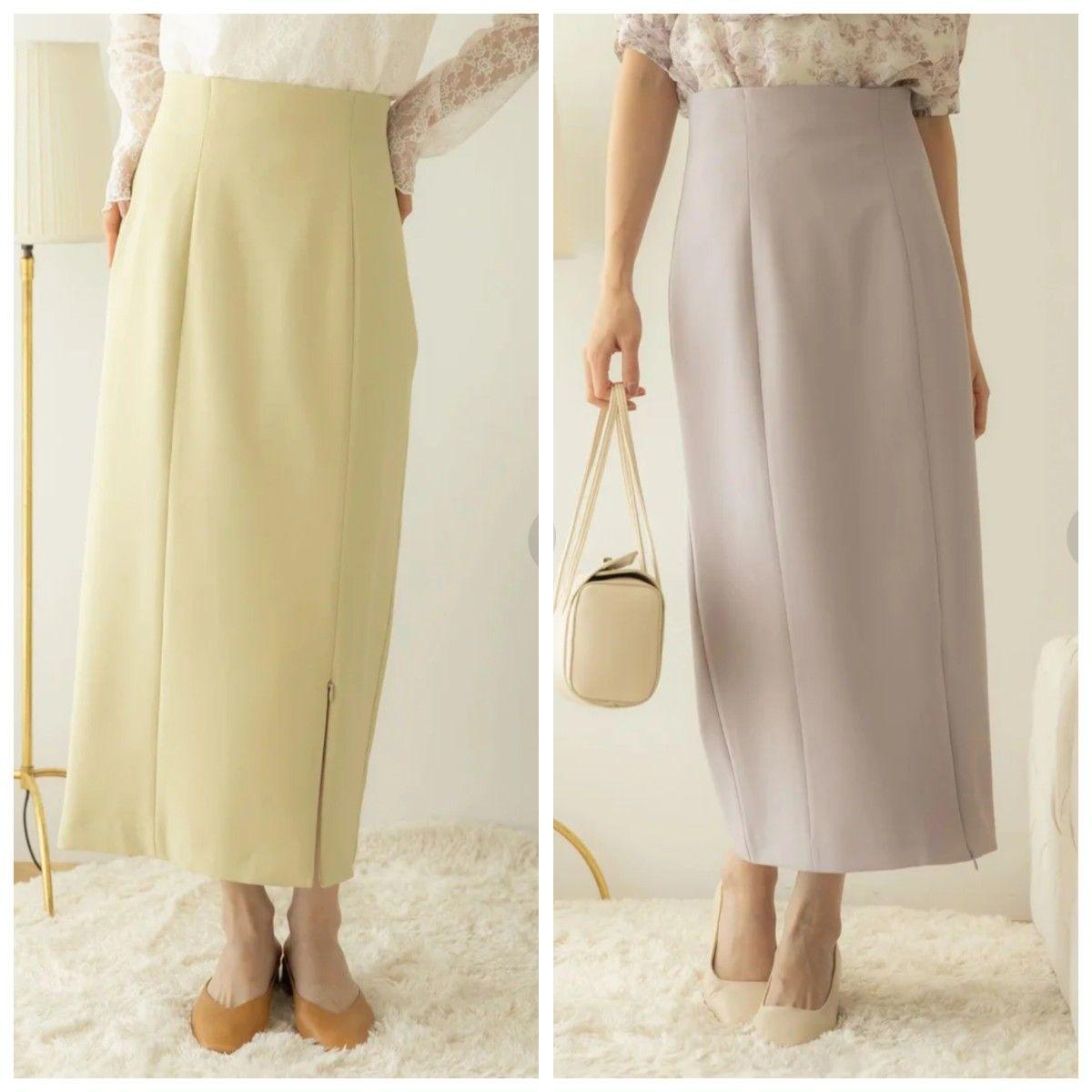 earth music&ecology Earth Music & Ecology 2WAY tight skirt (slit) pink/yellow 2 pieces