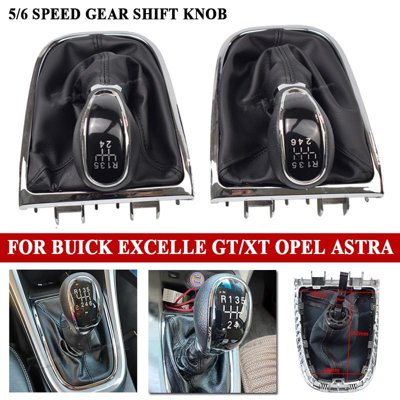 Manual 5 6 Speed Gear Stick Shift Knob Lever Head Handball with Leather Boot For Buick Excelle GT/XT 2009-2014 For OPEL ASTRA