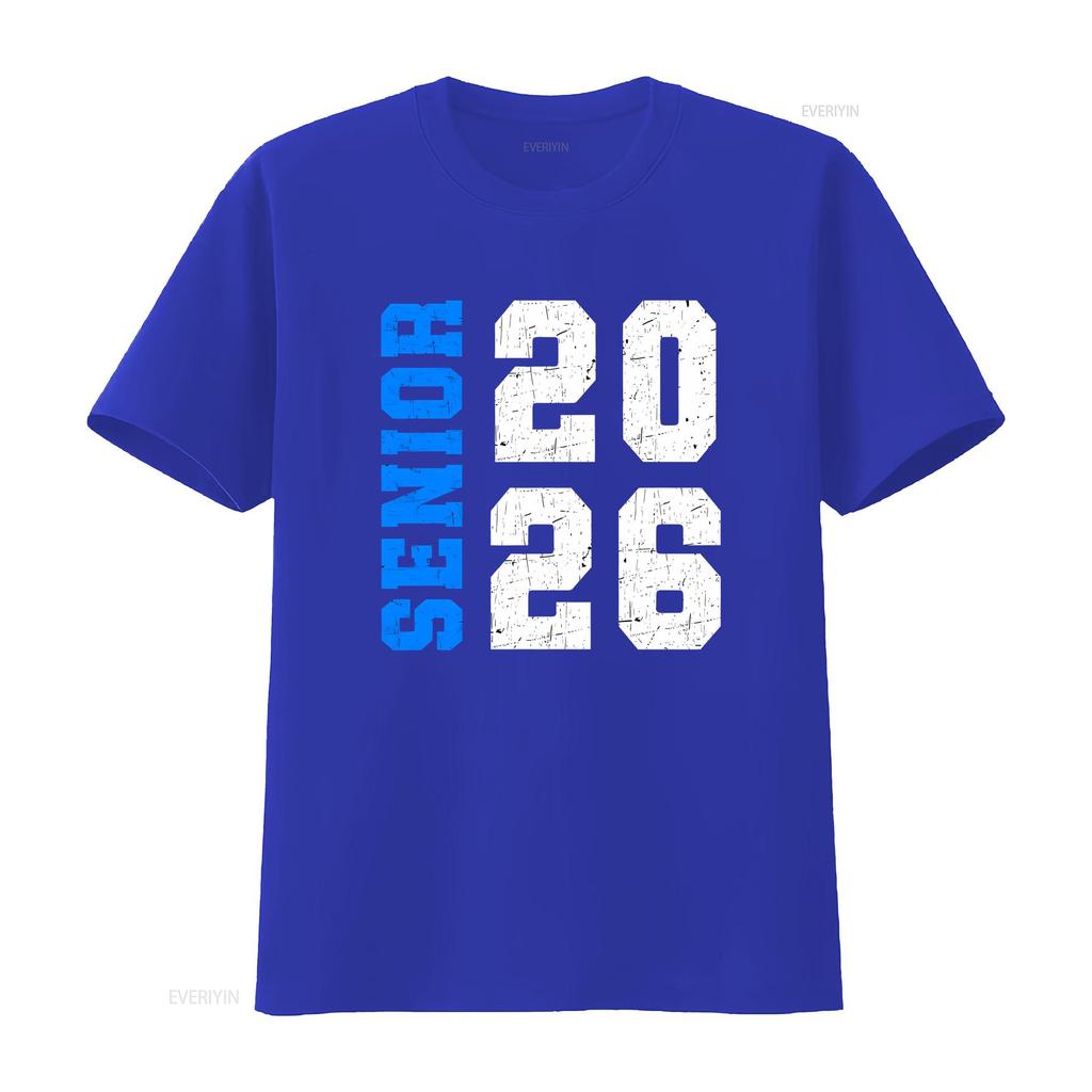 Senior 2026 T Shirt Class Of College High School Graduate vintage Washed Soft homme Stretched designer clothes Slightly Stylish