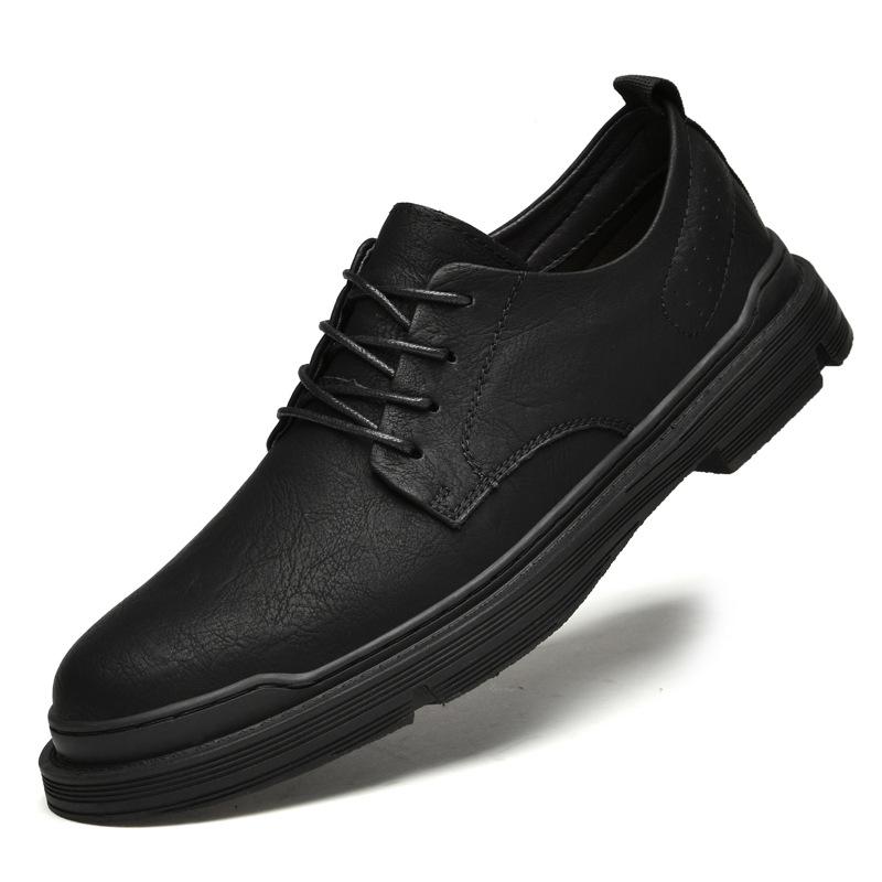 Men s Cowhide Leather Casual Work Shoes - New Formal Business Style 41 чёрный