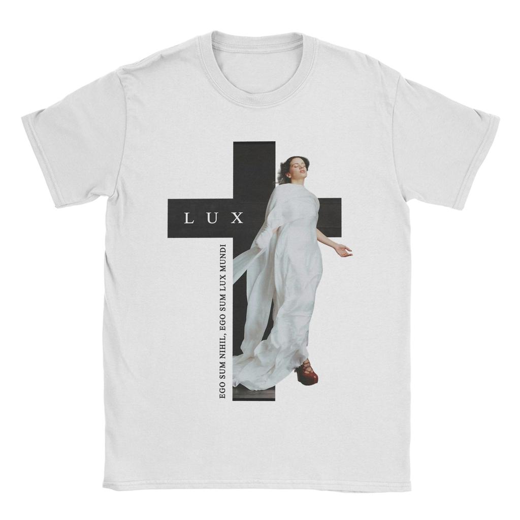 Singer Rosalia LUX Text TShirt for Unisex Funny Cotton Tee Shirt Round Neck Short Sleeve T Shirt Printing Clothing