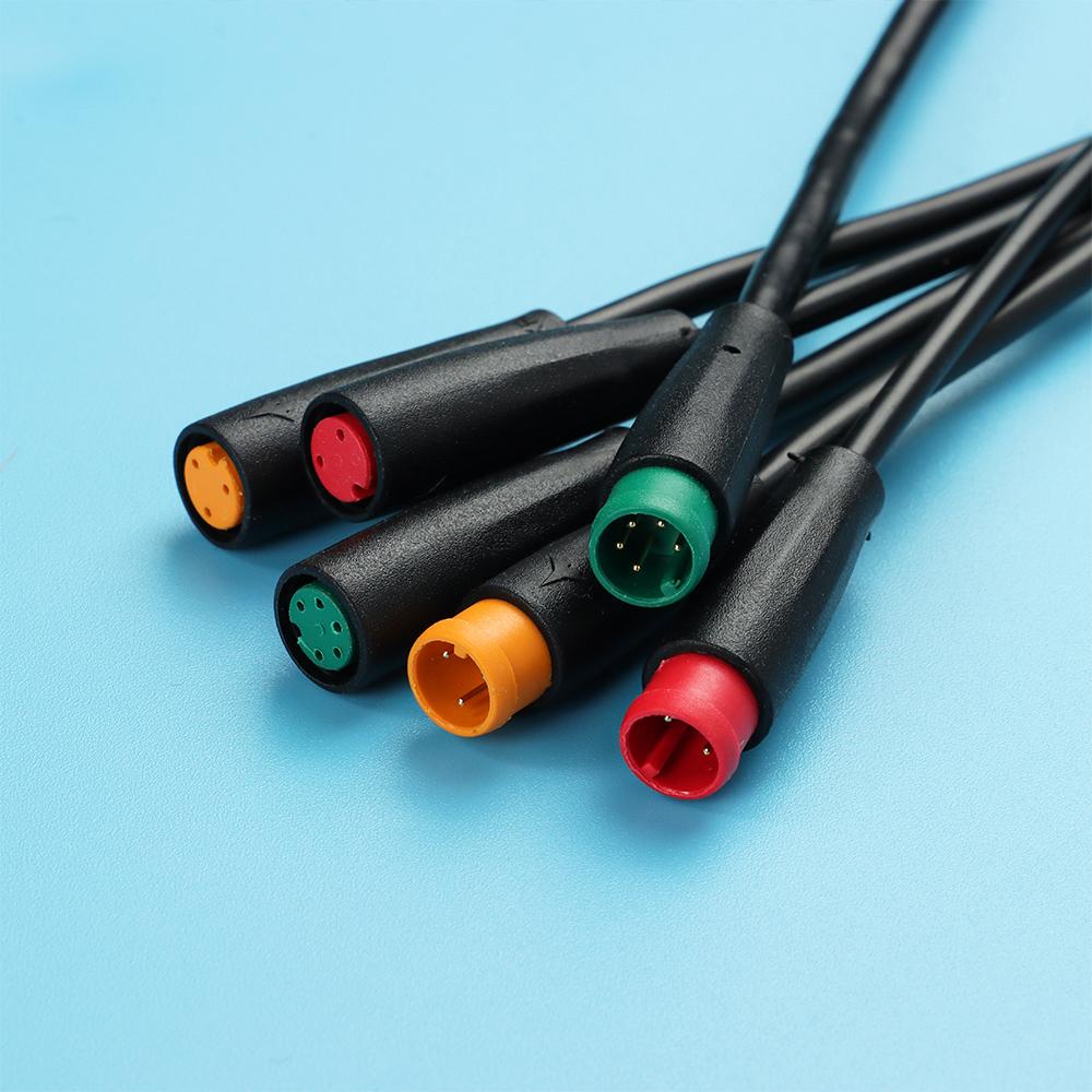 Black 9mm For Ebike Bafang Optional Cable 2/3/4/5/6Pin Cable Display Pin Waterproof Connector Base Connector