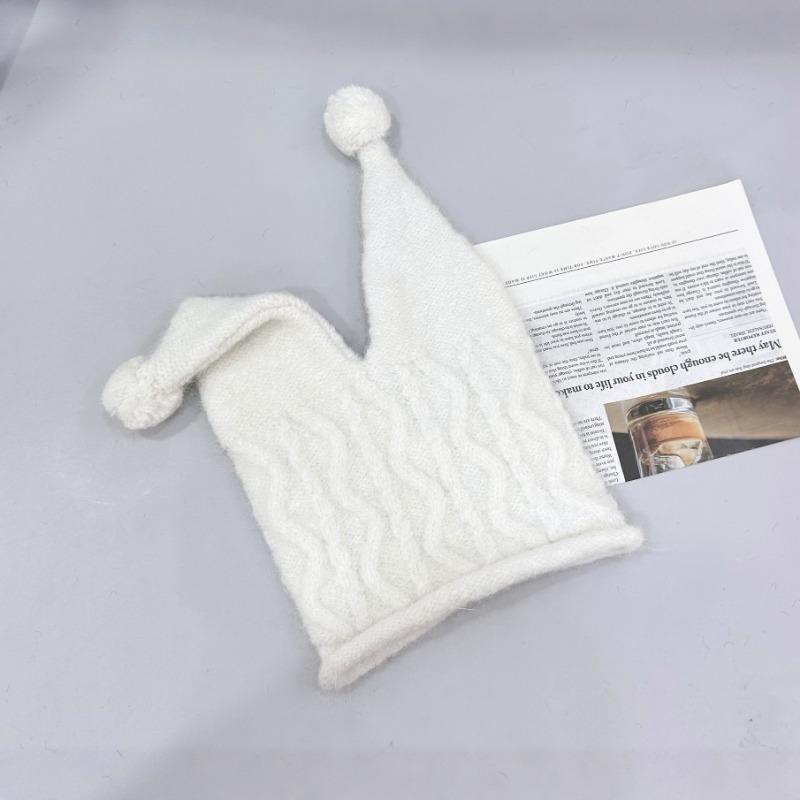 25 Early autumn new knitted hat personalized fashion cute pointed hat windproof warm wool ear protection trendy hat