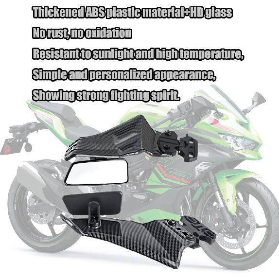 For ZX6R ZX636 ZX10R 2025 2024 Motorcycle Invisible Winglet Mirror Kit Adjustable Rearview Mirror Wind Wing Reflector Spoiler ZX-6R ZX-636 ZX-10R