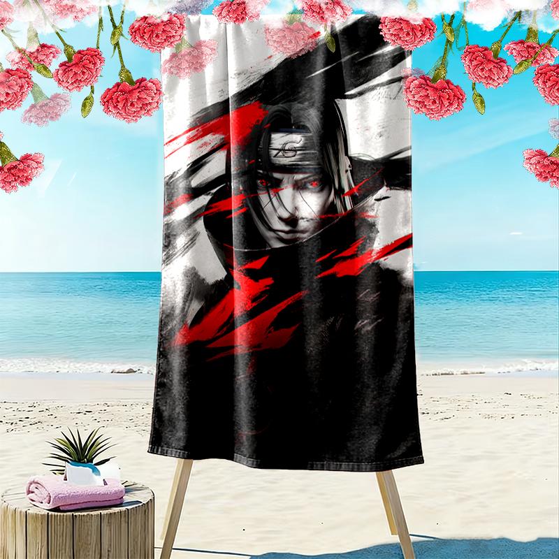 1pc naruto Beach Towel Ideal Birthday Gift For Family, A Vibrant Beach Towel Suitable for Outdoor Activities