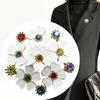Rhinestones Embellishment Flower Shaped Brooch Unique Floral Shaped Lapel Pin Stylish Women Accessory for Coat Dress
