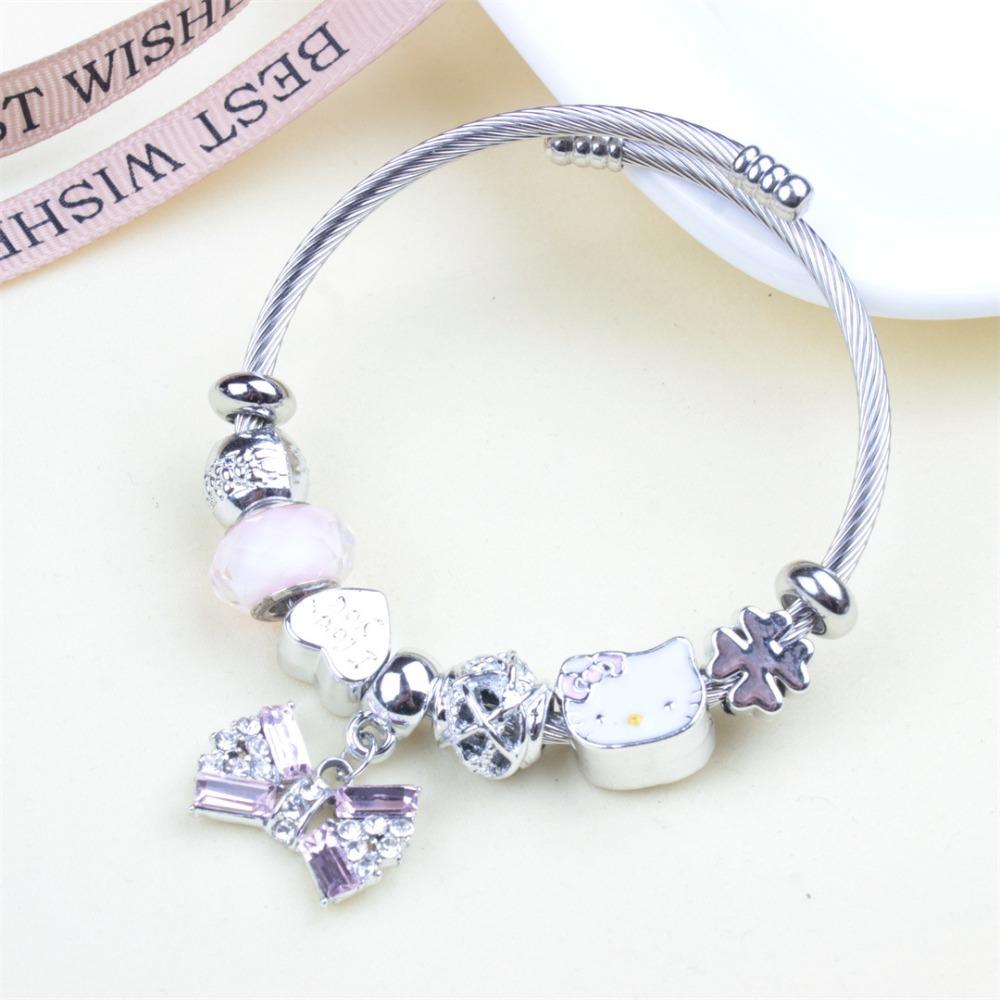 Beaded Bracelet Bangle Multi Element Stainless Steel Copper Alloy Open Spring Snake Bone Chain