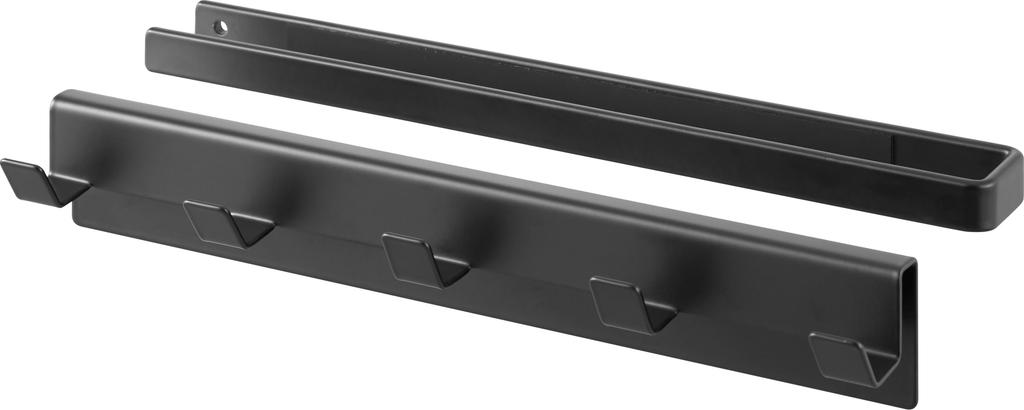 Yamazaki Smart Wall Hanger Set for Color X D6 X X D6 X X D6 X X D6 X W27 (10071), 5-Hook Boxes, Black, W27.5 H4.2cm, W10.5 H4.2cm, W10.5 H4.2cm, W10.5
