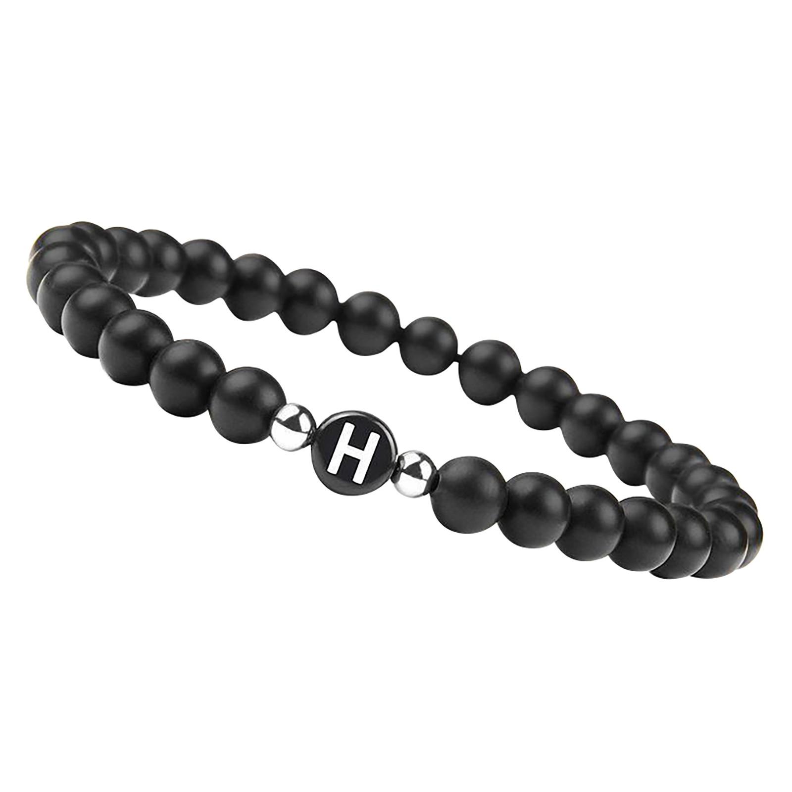 

Любители писем из бисера Браслет из веревки из натурального матового агата Браслет с буквами One Size