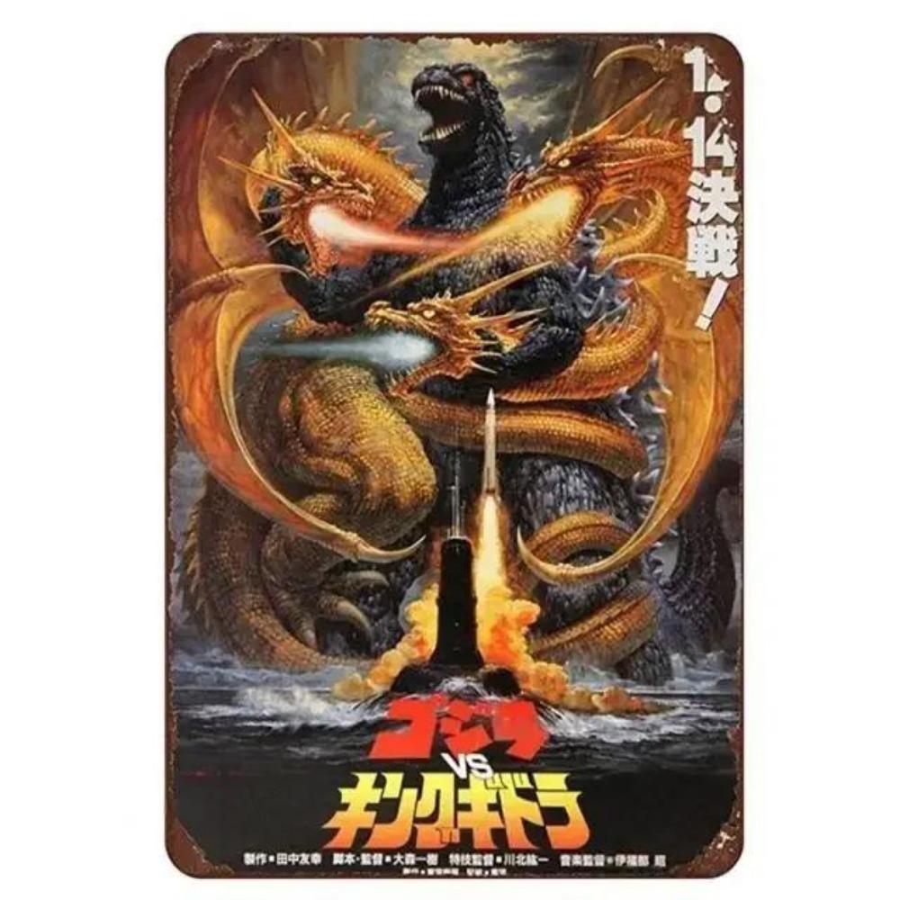 Kovové nástěnné umění Halloweenská hororová dekorace 20x30cm Domácí Jeskynní Muž Filmová cedule