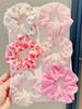6Pcs Floral Print Scrunchie,Pink Accessories Hair Ties Ponytail Holders Hair Elastics Hair Rubber Bands Scrunchies Hair Rope