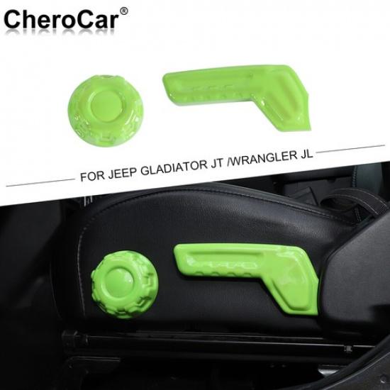 2x Light Green Seat Adjustment Switch Button Cover Trim For Jeep Wrangler JL JT