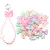 10pcs Bow Acrylic Beads 43x30mm Jelly Color Shiny Loose Spacer Beads For Jewelry Making DIY Bracelets Necklace Keychain Supplies