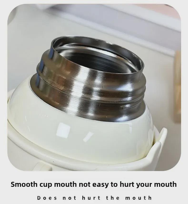 316 Stainless Steel Cartoon Thermos Cup with Straw & Temperature Display for Kids