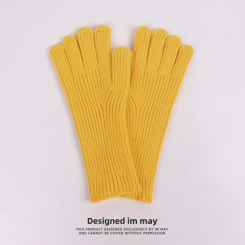 

Новая модная осенне-зимняя шерстяная перчатка с открытыми пальцами, женская однотонная теплая милая вязаная перчатка нескольких цветов One size