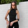Sommer Rückenfrei Sexy Hängender Hals Weste Ärmelloses T-Shirt Elegant Damen Neu Einfarbig Tanktops Schlanke Passform Mode Streetwear Bluse