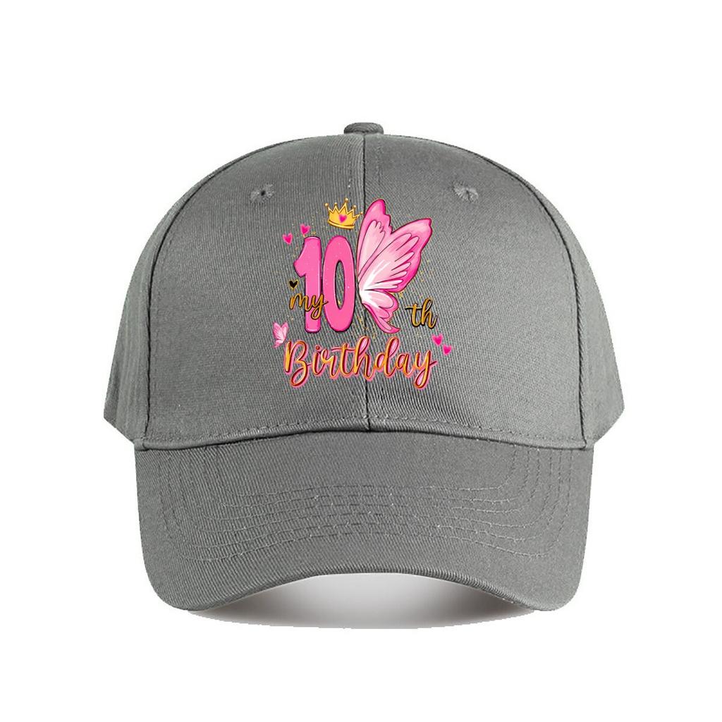 th Birthday Pink Butterfly Crown Glitter Baseball Cap Fashion Unisex Sunhat Womens Outdoor Sports