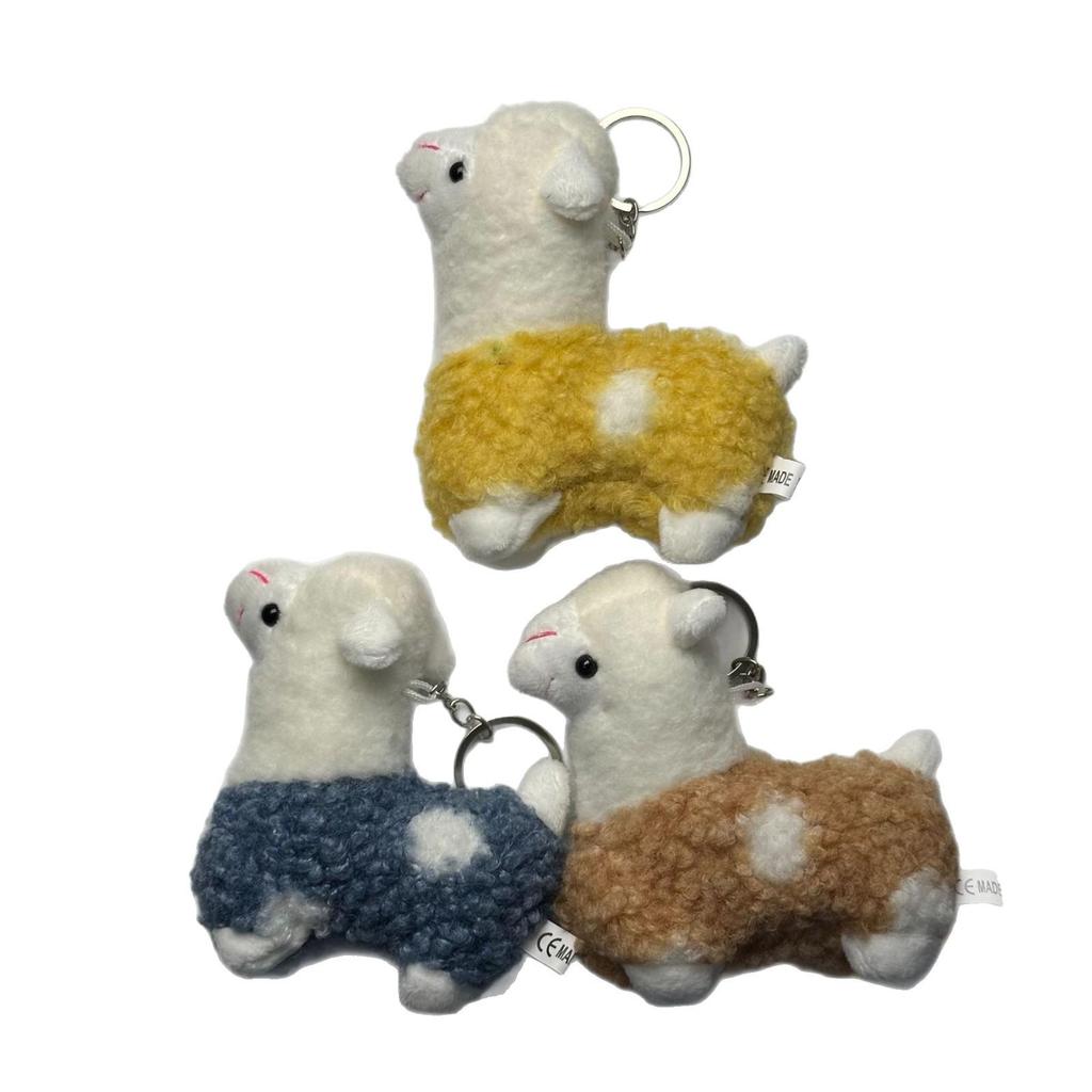Adorable Polka Dot Alpaca Plush Toy Pendant & Backpack Charm