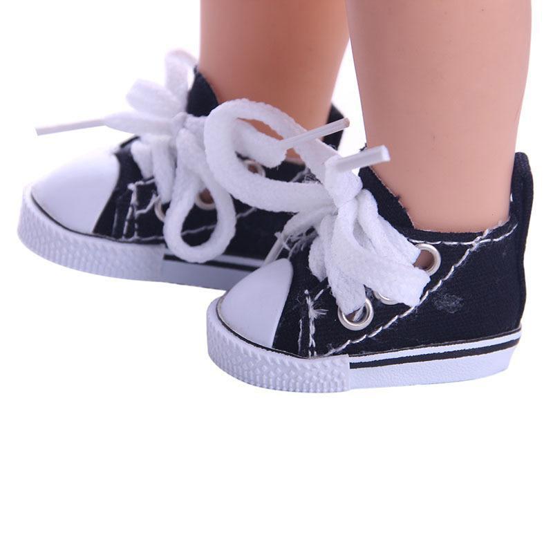 1 Pair 5cm 1/6 Handmade Denim Canvas Cloth Doll Shoes 18 Inch Lovely Mini Doll Toy Accessories Multicolor