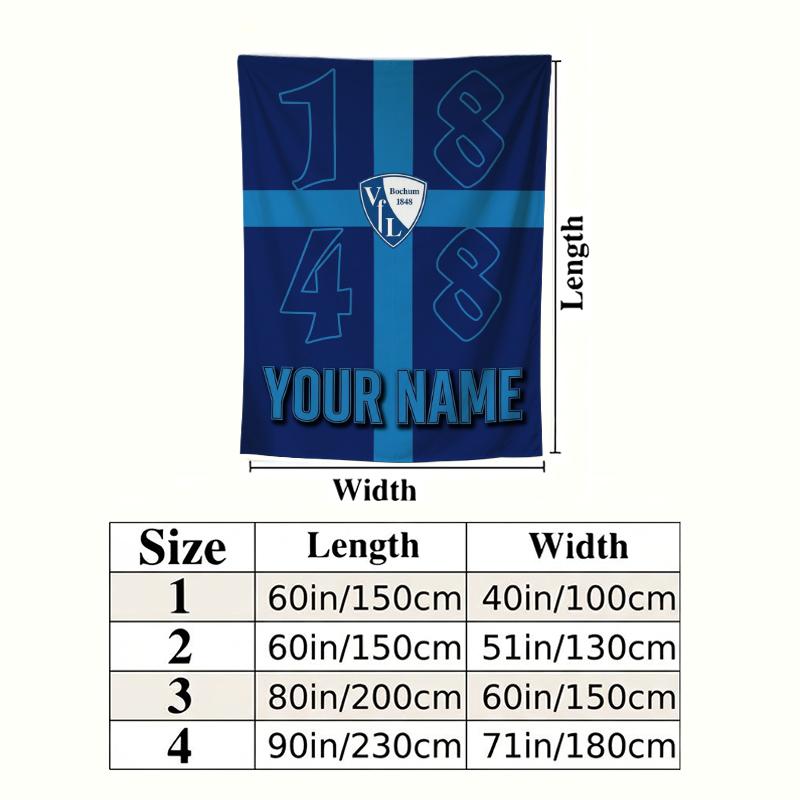 Custom Name Bochum Pattern Wall Tapestry Aesthetic Wall Hanging Printed Fabric Blanket Decorative Tapestries for Bedroom Living Room Home Decor