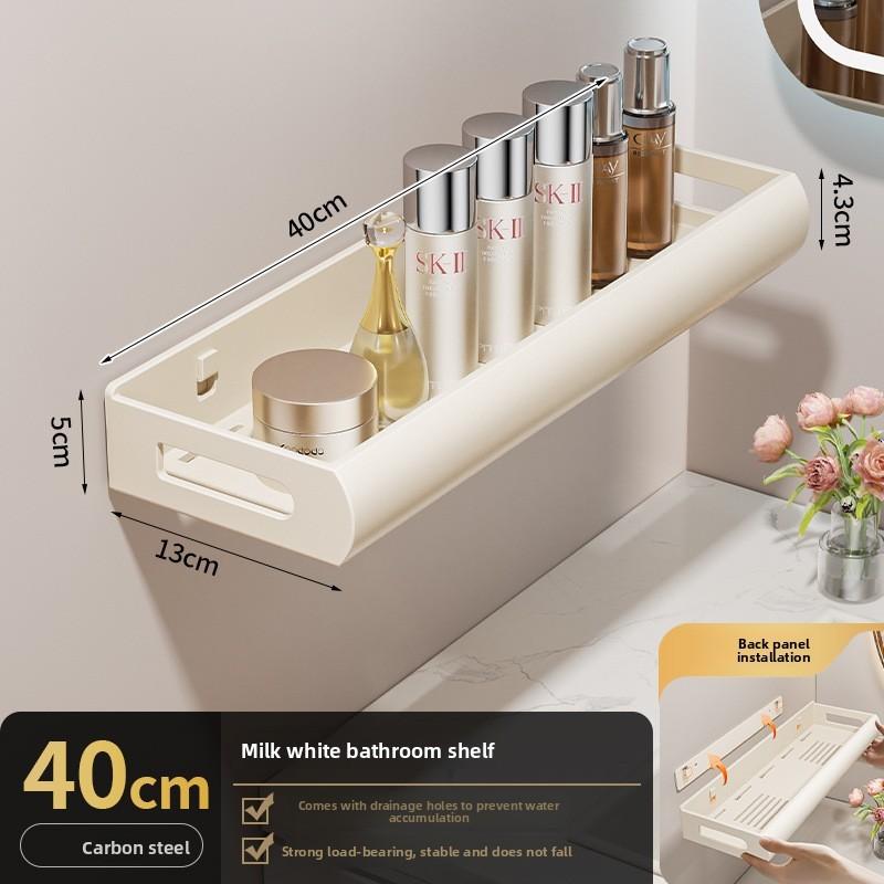 Moderne Stahl-Badezimmer-Wandregal mit abnehmbaren Haken für Dusch- und Toilettenaufbewahrung